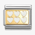 NOM GOLD WHT LINE HEARTS - PLATES