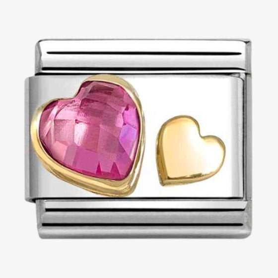 NOM FUCHSIA CZ HEART & 18YG HEART - SYMBOLS CZ