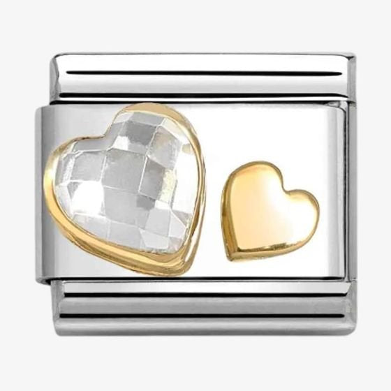 NOM WHT CZ HEARTS - CZ FACET SYMBOL