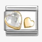 NOM WHT CZ HEARTS - CZ FACET SYMBOL