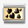 NOM GOLD BLK SCATTER HEARTS - PLATES