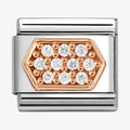 NOM ROSE GOLD HEXAGONAL WHT CZ - PAVE