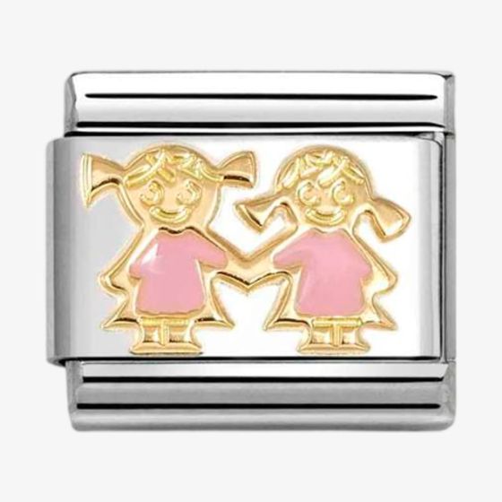 030272/91  NOM SISTERS PNK ENAMEL - SYMBOLS