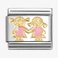 030272/91  NOM SISTERS PNK ENAMEL - SYMBOLS