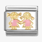 030272/91  NOM SISTERS PNK ENAMEL - SYMBOLS