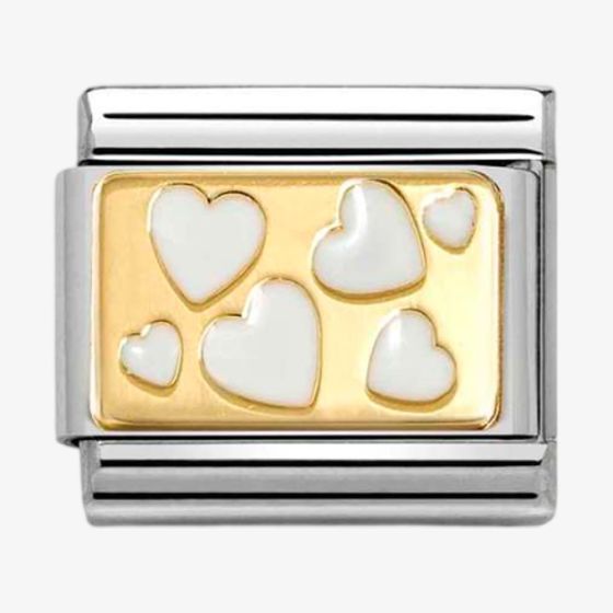 030284/70 NOM GOLD WHT SCATTER HEARTS PLATES