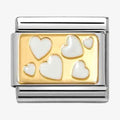 030284/70 NOM GOLD WHT SCATTER HEARTS PLATES