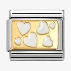 030284/70 NOM GOLD WHT SCATTER HEARTS PLATES