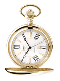 GENTS LIMIT GP RND WHT DL. POCKET WATCH & CHAIN