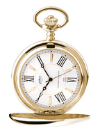 GENTS LIMIT GP RND WHT DL. POCKET WATCH & CHAIN