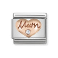 NOM ROSE GOLD CZ MUM HEART