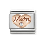 NOM ROSE GOLD CZ MUM HEART