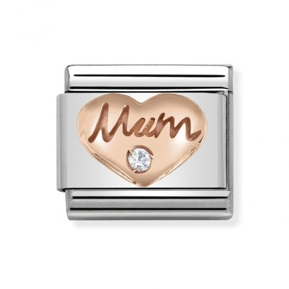 NOM ROSE GOLD CZ MUM HEART