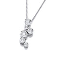 SILVER CZ CASCADING BUBBLES PENDANT & DC POPCORN CHAIN