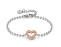134003/022 NOM SS RGP HEART CZ BEAD LINK BLET DAMORE