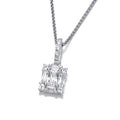 SILVER CZ DECO HEAVEN PENDANT & DC CHAIN