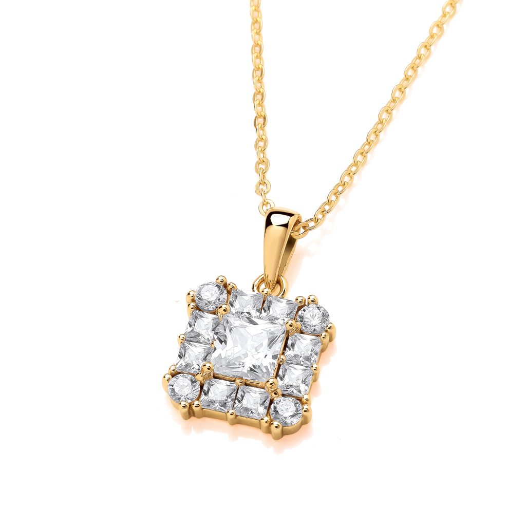 Gold Vermeil & Cubic Zirconia Deco Ice Necklace