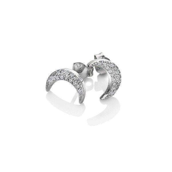 SILV CRESCENT EARRING HOT DIAMONDS MICRO B