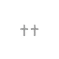 SILV CROSS EARRINGS HOT DIAMONDS MICRO B