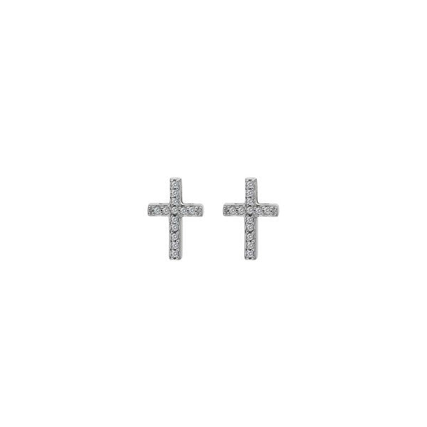 SILV CROSS EARRINGS HOT DIAMONDS MICRO B