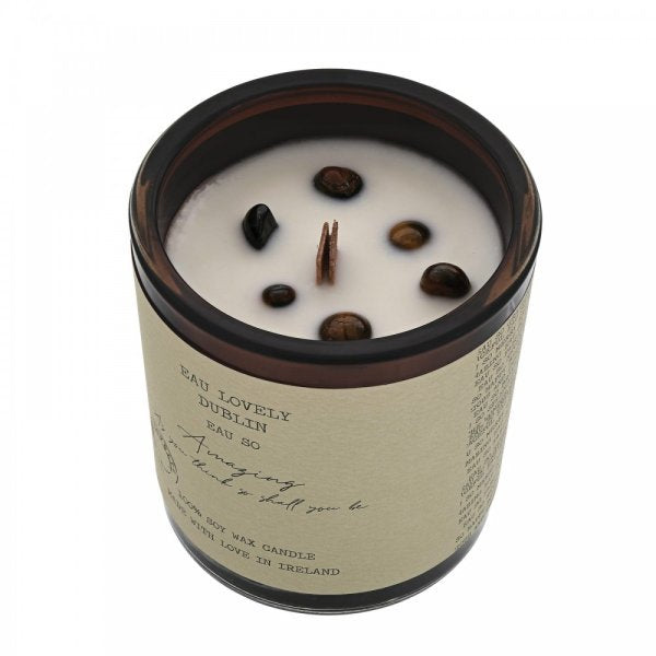 EAU SO "AMAZING" CANDLE WITH TIGERS EYE & WOOD WICK