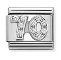 NOM 70 NUMBER SEVENTY MULTI CZ SILV SHINE