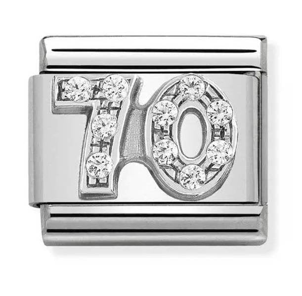 NOM 70 NUMBER SEVENTY MULTI CZ SILV SHINE