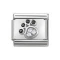 NOM PAW PRINT MULTI CZ SILV SHINE
