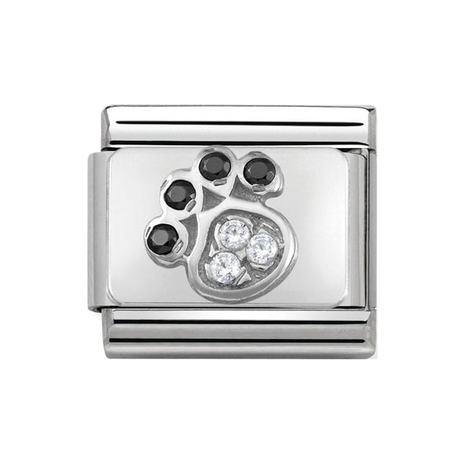 NOM PAW PRINT MULTI CZ SILV SHINE