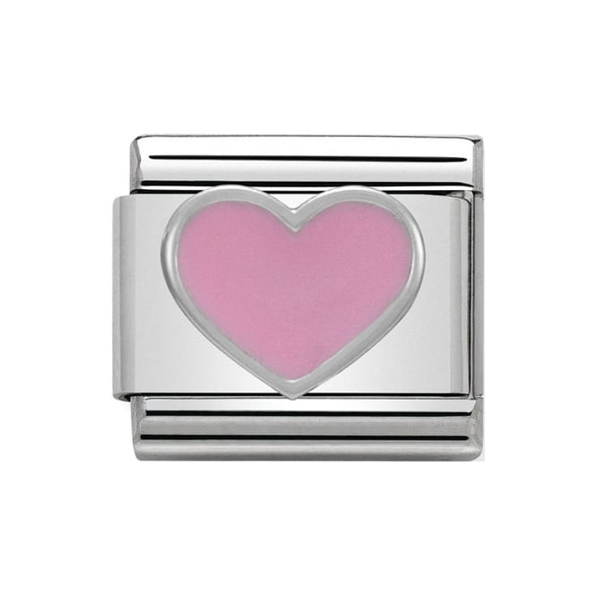 330202/18 Nomination Pink Heart Silver Charm