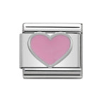 330202/18 Nomination Pink Heart Silver Charm