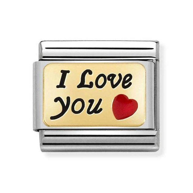 NOM I LOVE YOU GOLD RED HEART - PLATES