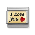 NOM I LOVE YOU GOLD RED HEART - PLATES