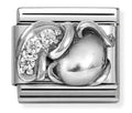 NOM SILV CZ AQUARIUS - ZODIAC RELIEF