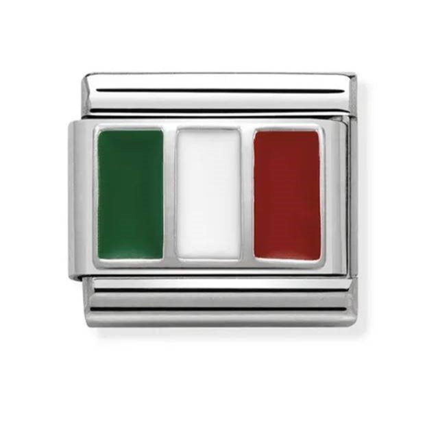 NOM ITALY ENAMEL FLAG SILV SHINE