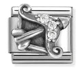 NOM SILV CZ SAGITTARIUS - ZODIAC RELIEF
