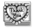 NOM HEART THANK YOU SILV SH. - OXIDISED SYMBOLS