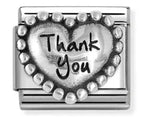 NOM HEART THANK YOU SILV SH. - OXIDISED SYMBOLS