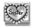 NOM HEART SISTER SILV SH. - OXIDISED SYMBOL