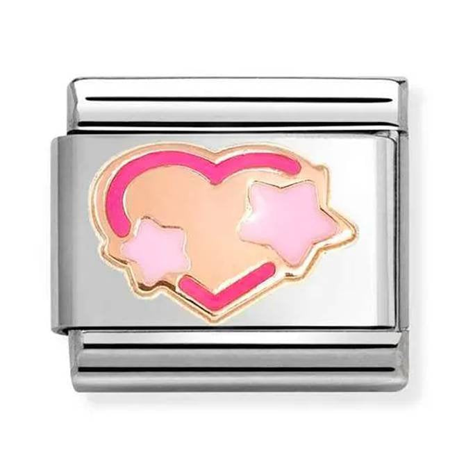 NOM RG PINK FUCHSIA STAR HEART ENAMEL