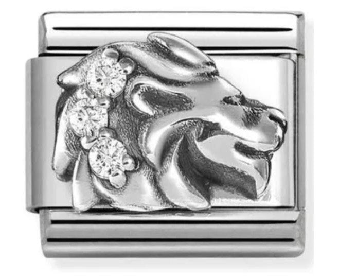 NOM SILV CZ LEO - ZODIAC RELIEF