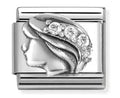 NOM SILV CZ VIRGO - ZODIAC RELIEF