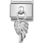 NOM CZ ANGEL WING DANGLE - CHARMS