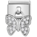 NOM CZ BUTTERFLY DANGLE - CHARMS