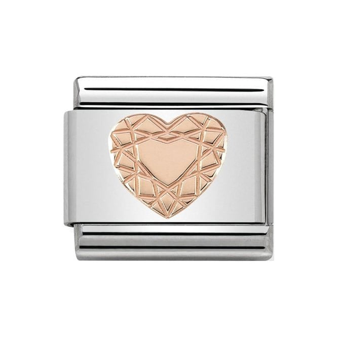 NOM ROSE GOLD HEART DIAMOND CUT