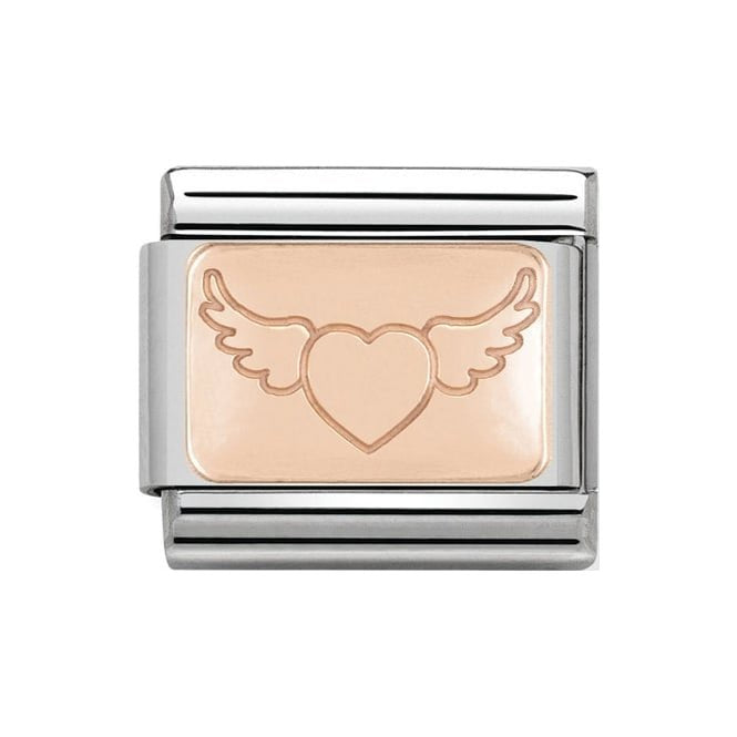 NOM ROSE GOLD PLATE FLYING HEART