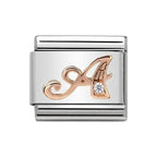NOM LETTER A CZ ROSE GOLD