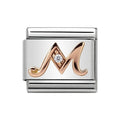 NOM LETTER M CZ ROSE GOLD