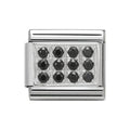 NOM SILV RECT BLK CZ ST. PAVE PAVE STONES