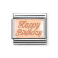 NOM HAPPY BIRTHDAY 9CT ROSE GOLD